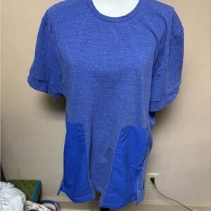 Men’s Nike Blue Dri-Fit Yoga Top, Loose Fit, pockets, M